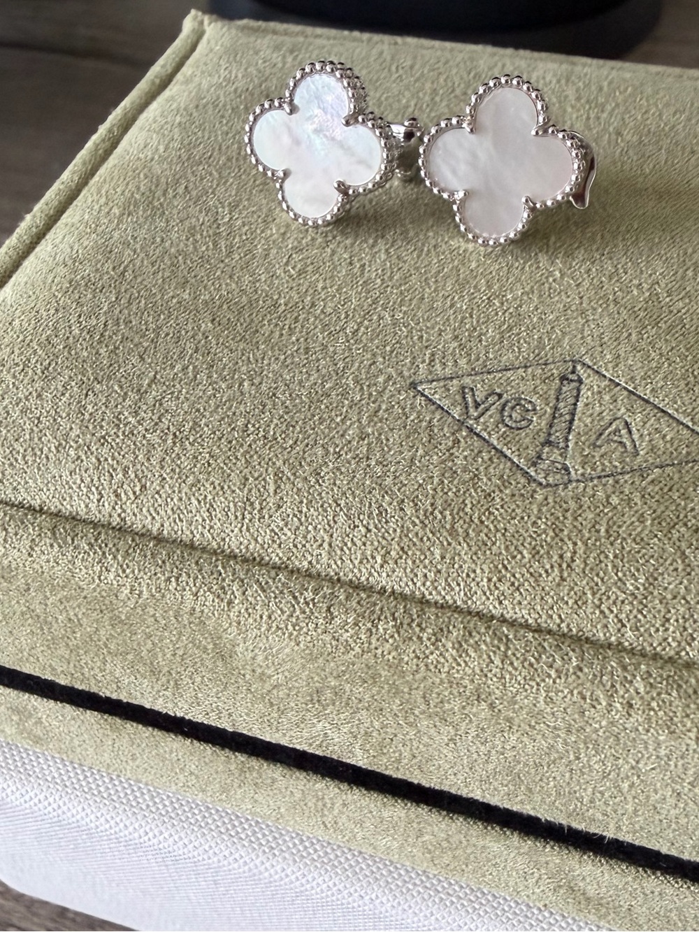 Mother of Pearl Clover Clip-On Earrings